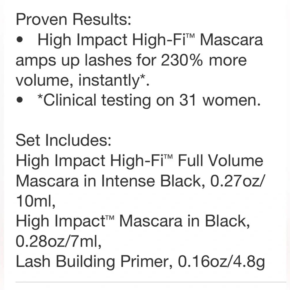 CLINIQUE NWT 3pc high impact lash line-cosmetic set -black